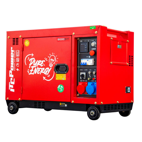 8000D-T RED EDITION Generador Diésel Full Power ITCPower 7,9 KVA/6KW