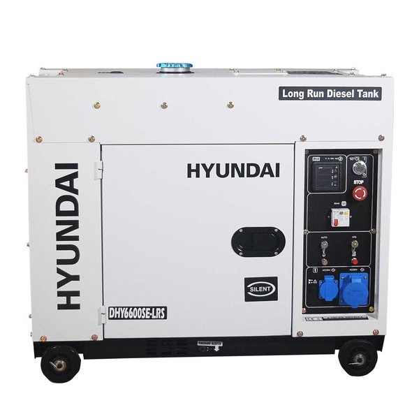 DHY6600SE-LRS Generador Eléctrico Diésel Monofásico e Insonorizado 5,3Kw de Hyundai